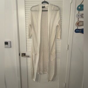 Express Lightweight Open Knit Cardigan – Ivory, Size S